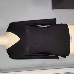 Mixed material knit top